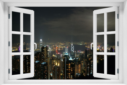 Fototapeta Naklejka Na Ścianę Okno 3D - hong kong peak view by night 2