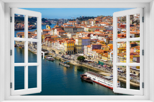 Fototapeta Naklejka Na Ścianę Okno 3D - City landscape, view of the city from the upper point. Porto, Portugal