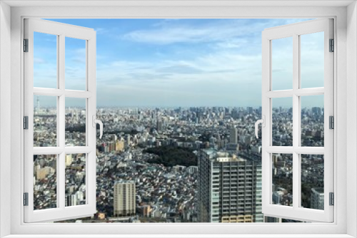 Fototapeta Naklejka Na Ścianę Okno 3D - びっしりとしたビル街