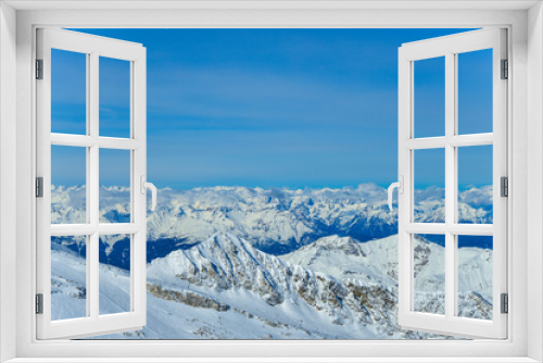 Fototapeta Naklejka Na Ścianę Okno 3D - ski Snowy and rocky peaks of the Austrian Alps