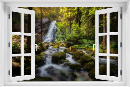 Fototapeta Naklejka Na Ścianę Okno 3D - Gollinger waterfall in Austria by Autumn