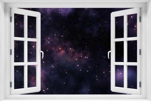 Fototapeta Naklejka Na Ścianę Okno 3D - Starry purple space nebula