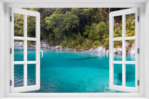 Fototapeta Naklejka Na Ścianę Okno 3D - Blue pools at Wanaka river in New Zealand