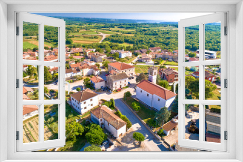 Village of Nova Vas in Istria aerial view