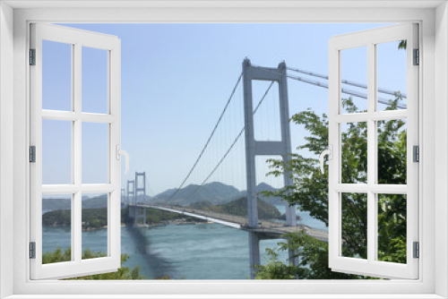 Fototapeta Naklejka Na Ścianę Okno 3D - Scenery of the Seto Inland Sea and Kurushima Kaikyo Bridge