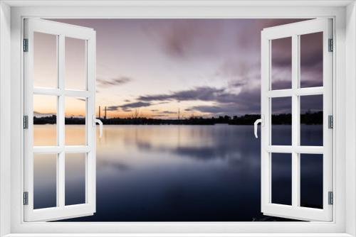 Fototapeta Naklejka Na Ścianę Okno 3D - 
Sunset over the lake