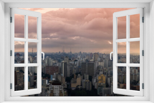 Fototapeta Naklejka Na Ścianę Okno 3D -  Sao Paulo skyline at sunset panorama