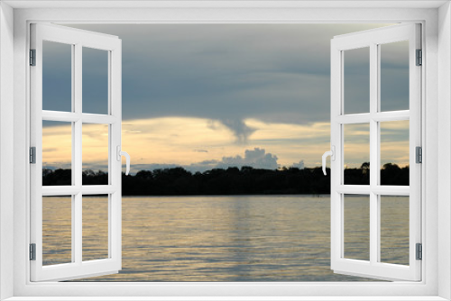 Reflections of the sunset on Zambezi River, Livingstone, Zambia