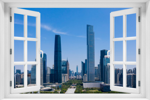 Fototapeta Naklejka Na Ścianę Okno 3D - Aerial photography of CBD building city scenery in Guangzhou, China