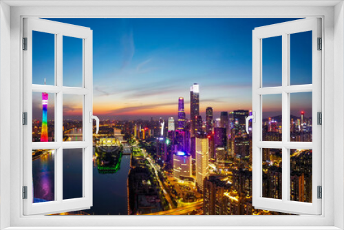 Fototapeta Naklejka Na Ścianę Okno 3D - Aerial photos of CBD buildings along the central axis of Guangzhou, China