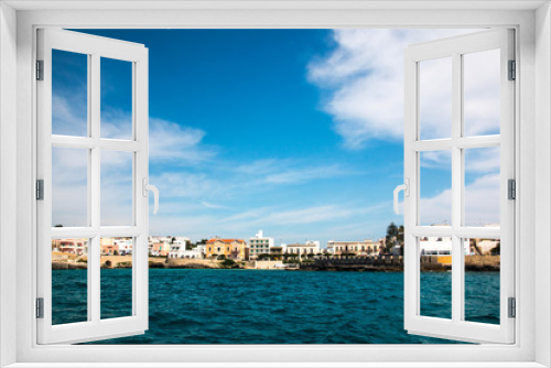 panoramic view of Santa Maria al Bagno, a village near ionian sea, Apulia, Salento, Italy