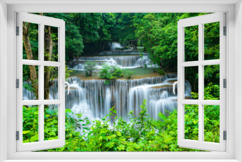 Fototapeta Naklejka Na Ścianę Okno 3D - Beautiful deep forest waterfall in Thailand