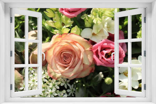 Fototapeta Naklejka Na Ścianę Okno 3D - Pink white wedding centerpiece
