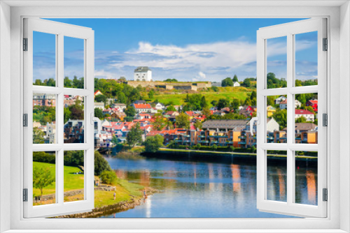 Fototapeta Naklejka Na Ścianę Okno 3D - Panoramic view of beautiful city Trondheim, Norway