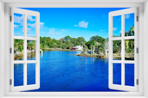 Fototapeta Naklejka Na Ścianę Okno 3D - Florida Hernando beach landscape, Luxury waterfront house	