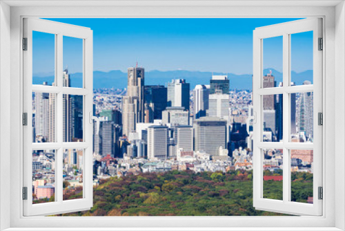 Fototapeta Naklejka Na Ścianę Okno 3D - 新宿副都心の高層ビル