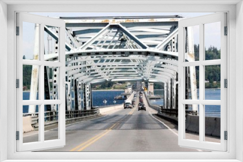 Fototapeta Naklejka Na Ścianę Okno 3D - driving on the bridge