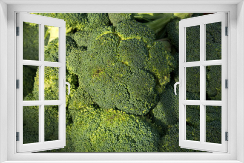 Fototapeta Naklejka Na Ścianę Okno 3D - Broccoli contains chlorophyll, helping to nourish eyes and skin.