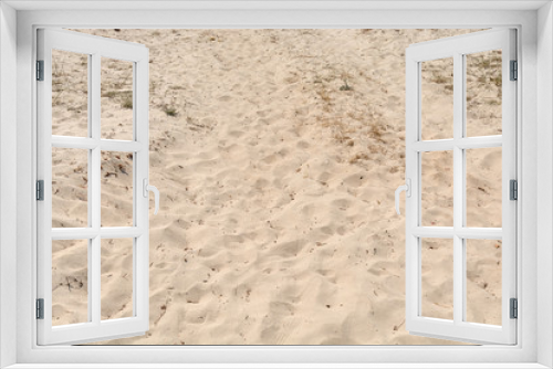Fototapeta Naklejka Na Ścianę Okno 3D - Beach with big sand dunes and small marram grass