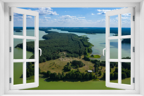 Fototapeta Naklejka Na Ścianę Okno 3D - Aerial view of Wdzydze Landscape Park. Kashubian Landscape Park. Kaszuby. Wdzydze Kiszewskie. Poland. Bird eye view.