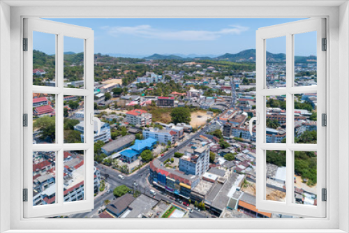 Fototapeta Naklejka Na Ścianę Okno 3D - Aerial view drone photography High angle view of Phuket city, Phuket province Thailand.