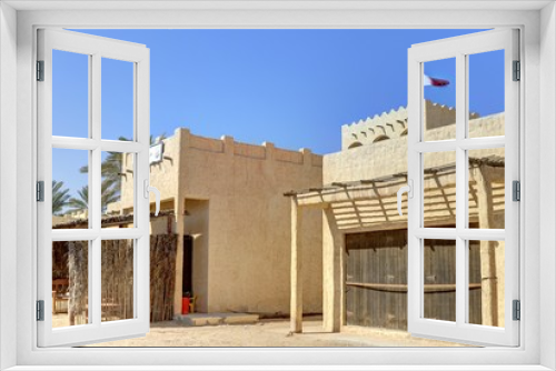 Fototapeta Naklejka Na Ścianę Okno 3D - village arabe dans le désert du Qatar