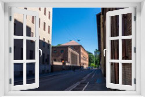 Fototapeta Naklejka Na Ścianę Okno 3D - Milan, Italy - APRIL 29, 2020: view of Ludovico Necchi street during the coronavirus pandemic lockdown