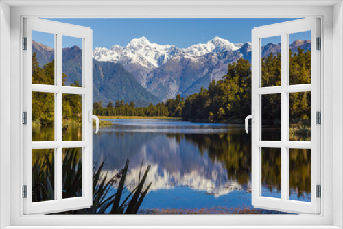 Fototapeta Naklejka Na Ścianę Okno 3D - Two Peaks.  Mount Cook and mount Tasman. Southern Alps. South Island. New Zealand