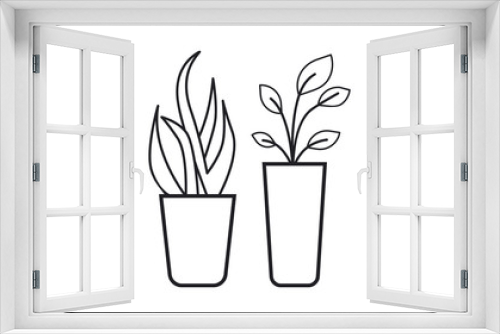 Fototapeta Naklejka Na Ścianę Okno 3D - Plants, fresh, home, houseplant, nature, flower, garden, interior free vector icon