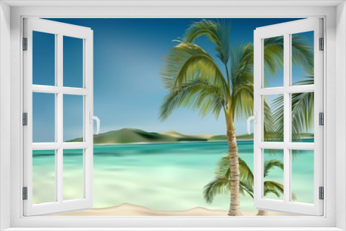 Fototapeta Naklejka Na Ścianę Okno 3D - palms beach