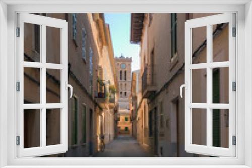 Fototapeta Naklejka Na Ścianę Okno 3D - Old town alley in Pollenca, Majorca (Mallorca), Spain.