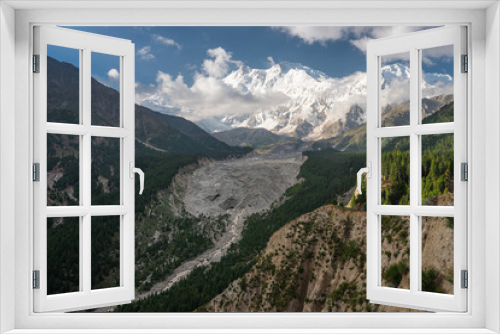 Fototapeta Naklejka Na Ścianę Okno 3D - Nanga Parbat mountain peak view from Fairy meadow in summer season, Himalaya mountains range in Chilas, Gilgit Baltistan in Pakistan