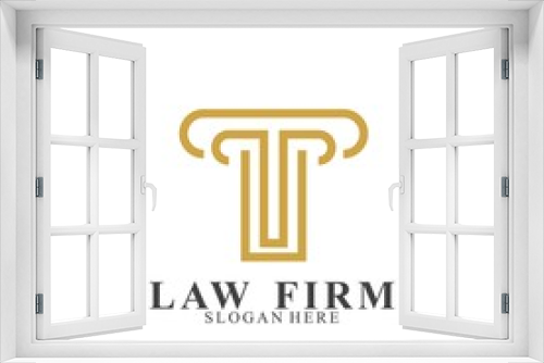 Fototapeta Naklejka Na Ścianę Okno 3D - Law Firm Logo Design. Icon law firm vector