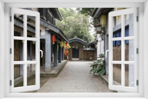 Fototapeta Naklejka Na Ścianę Okno 3D - street in the old traditional japanese style town