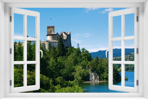 Fototapeta Naklejka Na Ścianę Okno 3D - Castle on the lake Czorsztyn, Niedzica Castle also known as Dunajec Castle