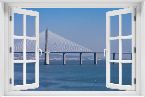 Fototapeta Naklejka Na Ścianę Okno 3D - Vasco da Gama Bridge over Tejo in Lisbon