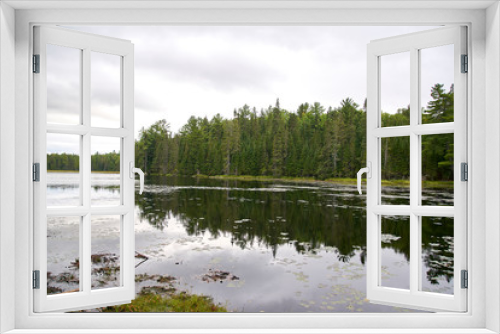 Fototapeta Naklejka Na Ścianę Okno 3D - lake and forest