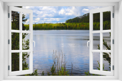 Fototapeta Naklejka Na Ścianę Okno 3D - Panorama an einem See in Schweden