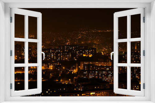 Fototapeta Naklejka Na Ścianę Okno 3D - Tbilisi night city view