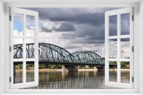 Fototapeta Naklejka Na Ścianę Okno 3D - Truss steel bridge