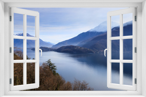 Fototapeta Naklejka Na Ścianę Okno 3D - paesaggio del lago di Como da Musso	
