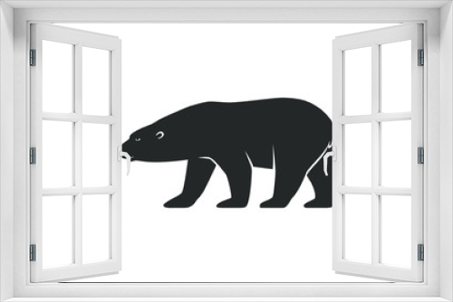Fototapeta Naklejka Na Ścianę Okno 3D - Polar bear graphic icon. Arctic bear sign isolated on white background. White bear symbol. Vector illustration