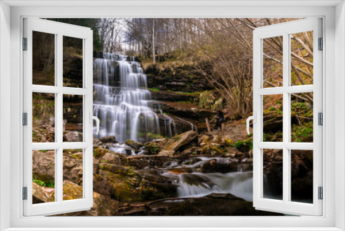 Fototapeta Naklejka Na Ścianę Okno 3D - Waterfall in a forest on mountain. Called Tupavica waterfall on old mountain (stara planina) near the village Dojkinci in Serbia