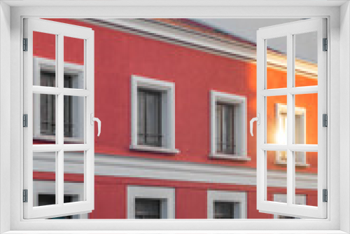 Fototapeta Naklejka Na Ścianę Okno 3D - Red facade in the center of Madrid