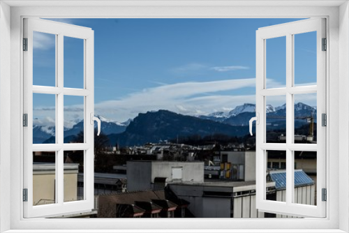 Fototapeta Naklejka Na Ścianę Okno 3D - panoramic view over lucerne on bright winter day
