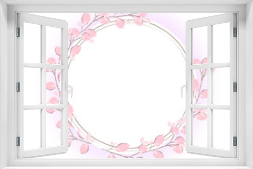 Fototapeta Naklejka Na Ścianę Okno 3D - Watercolor frame with pink floral concept