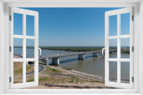 Fototapeta Naklejka Na Ścianę Okno 3D - Bridge with cars at the entrance to Barnaul Russia
