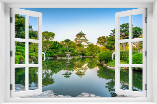 Fototapeta Naklejka Na Ścianę Okno 3D - 日本庭園から臨む大阪城 / Osaka castle / Japanese garden