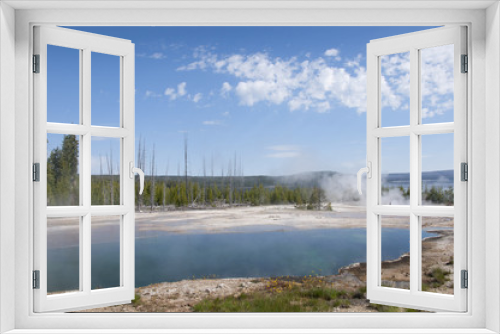Fototapeta Naklejka Na Ścianę Okno 3D - Geothermal pool in Yellowstone National Park,Wyoming USA