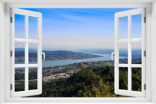 Fototapeta Naklejka Na Ścianę Okno 3D - Lake Zurich seen from Uetliberg